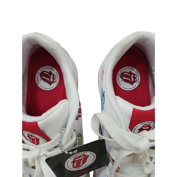 Skechers X ROLLING STONES Uno Sneakers Sz 9 White Multicolor TONGUE Say It Loud - Picture 5 of 16